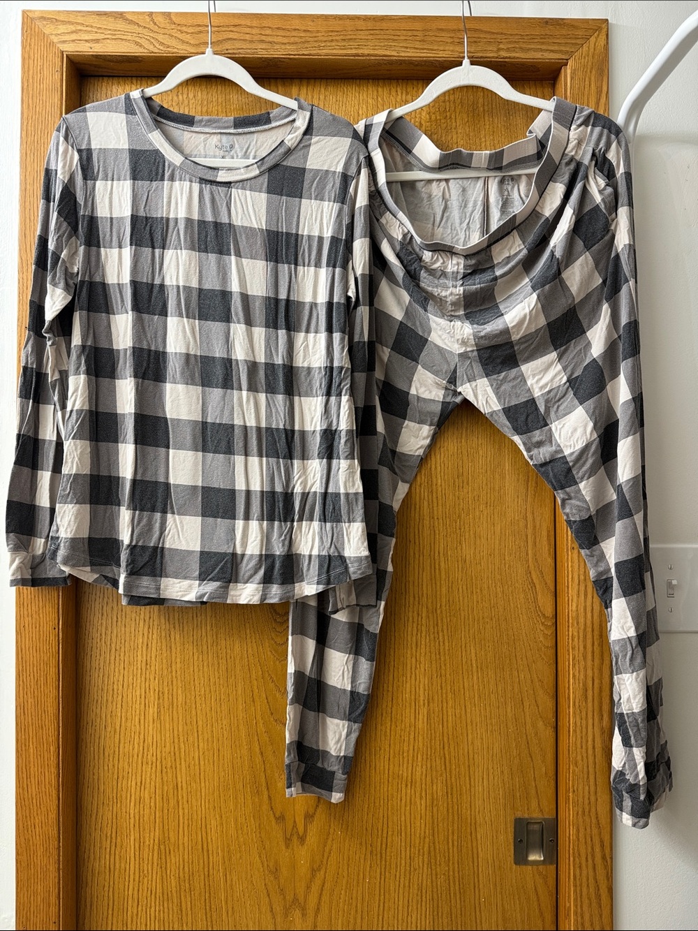 Kyte BABY Black & Cream Buffalo Check Women's Pajama Set